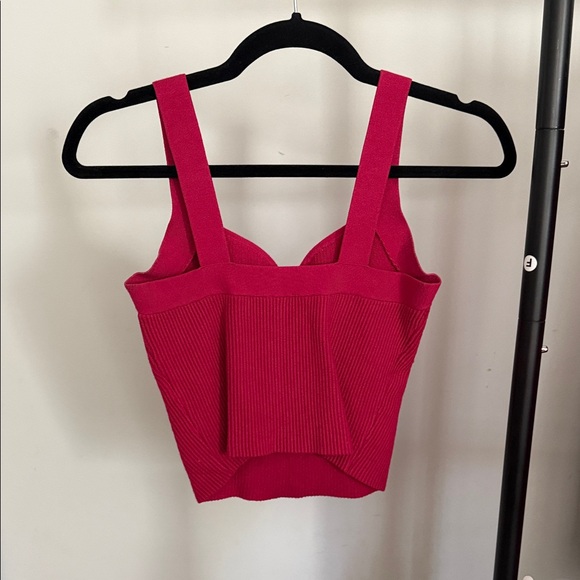 Abercrombie & Fitch Hot Pink Ribbed Crop Top - Picture 2 of 2